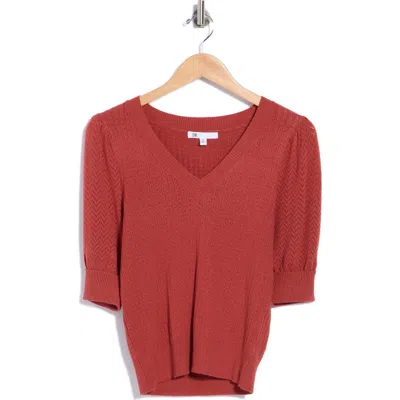 Dr2 By Daniel Rainn Pointelle Stitch Sweater In Red