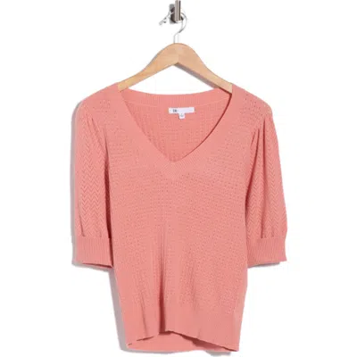 Dr2 By Daniel Rainn Pointelle Stitch Sweater In Rose