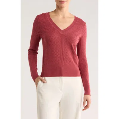 Dr2 By Daniel Rainn Pointelle Stitch Vintage Sweater In Pink