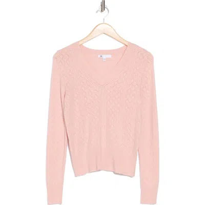Dr2 By Daniel Rainn Pointelle Stitch Vintage Sweater In Pink