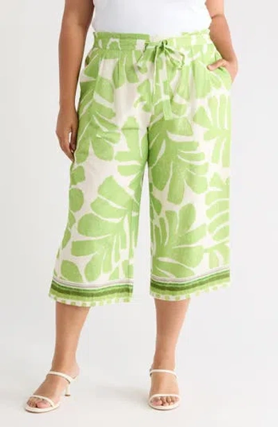 Dr2 By Daniel Rainn Print Wide Leg Pants In Lime