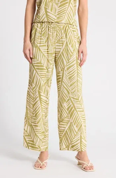 Dr2 By Daniel Rainn Pull-on Wide Leg Pants In Green