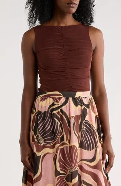 Dr2 By Daniel Rainn Ruched Front Tank In Mahogany