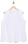 Dr2 By Daniel Rainn Ruffle Cotton Blend Poplin Tank