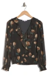 Dr2 By Daniel Rainn Ruffle Long Sleeve Top In Black