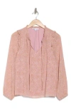 Dr2 By Daniel Rainn Ruffle Long Sleeve Top In Mauve
