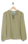 Dr2 By Daniel Rainn Ruffle Long Sleeve Top In Sage