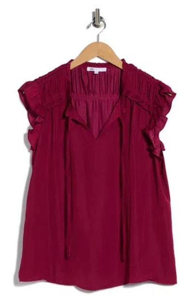 Dr2 By Daniel Rainn Ruffle Tie Neck Top In Black
