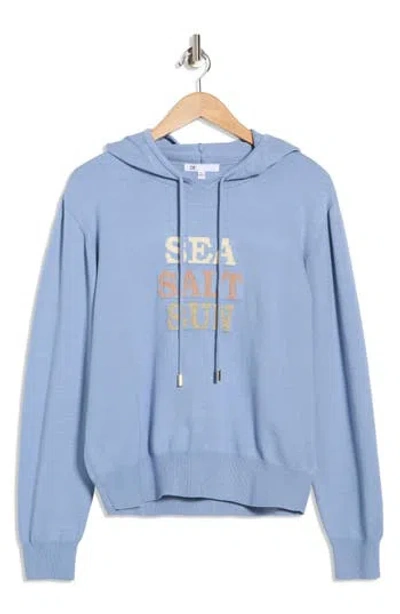 Dr2 By Daniel Rainn Sea Hooded Sweater In Blue