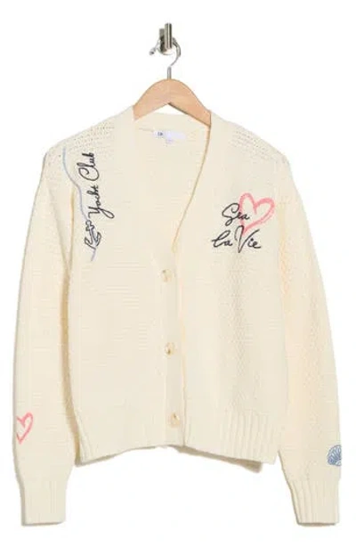 Dr2 By Daniel Rainn Sea La Vie Cardigan Sweater In White