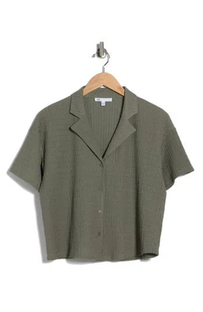 Dr2 By Daniel Rainn Short Sleeve Knit Button-up Shirt In Gray