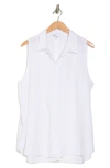 Dr2 By Daniel Rainn Sleeveless Button-up Shirt In New White