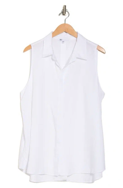 Dr2 By Daniel Rainn Sleeveless Button-up Shirt In White