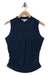 Dr2 By Daniel Rainn Sleeveless Mesh Top In Blue
