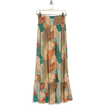 Dr2 By Daniel Rainn Smocked Maxi Skirt In Brown