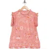 Dr2 By Daniel Rainn Smocked Sleeveless Top In Orange