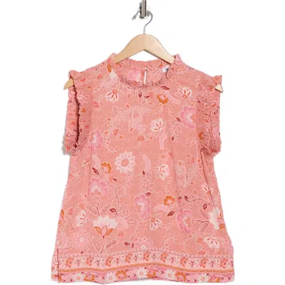 Dr2 By Daniel Rainn Smocked Sleeveless Top In Orange