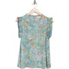 Dr2 By Daniel Rainn Smocked Sleeveless Top In Turquoise