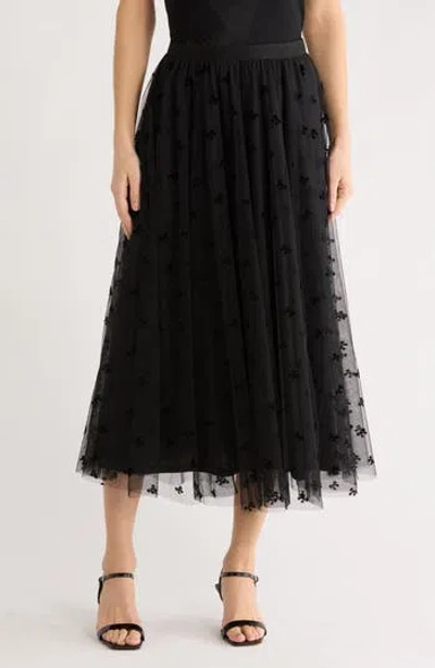 Dr2 By Daniel Rainn Swiss Dot A-line Skirt In Black