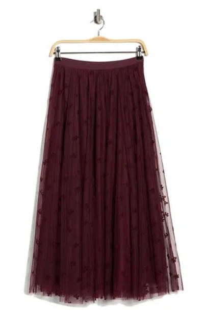 Dr2 By Daniel Rainn Swiss Dot A-line Skirt In Brown