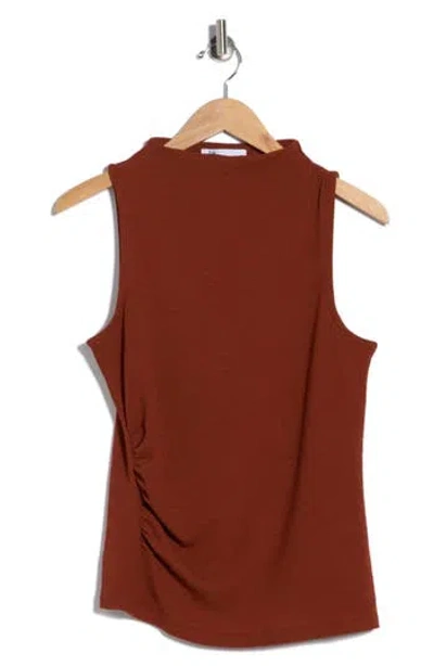 Dr2 By Daniel Rainn Textured Boat Neck Sleeveless Top In Burgundy