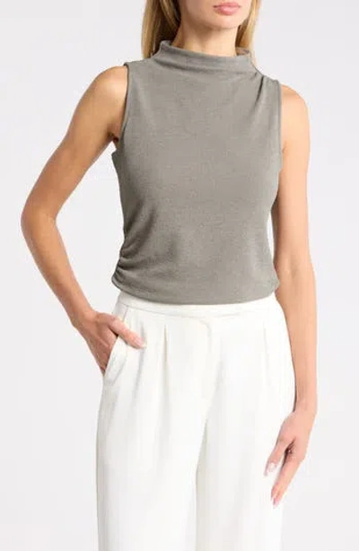 Dr2 By Daniel Rainn Textured Boat Neck Sleeveless Top In Gray