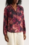 Dr2 By Daniel Rainn Textured Split Neck Top In Multi