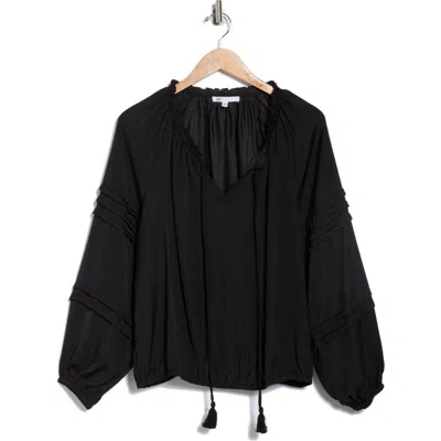 DR2 BY DANIEL RAINN DR2 BY DANIEL RAINN TIE FRONT LONG SLEEVE SATIN TOP