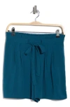 Dr2 By Daniel Rainn Tie Front Shorts In Blue