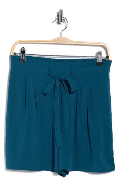 Dr2 By Daniel Rainn Tie Front Shorts In Blue