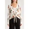 Dr2 By Daniel Rainn Tie Front Sweater In Multi