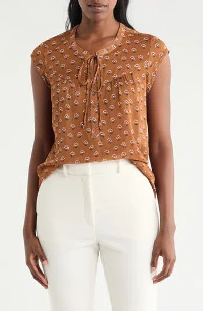 Dr2 By Daniel Rainn Tie Neck Flounce Top