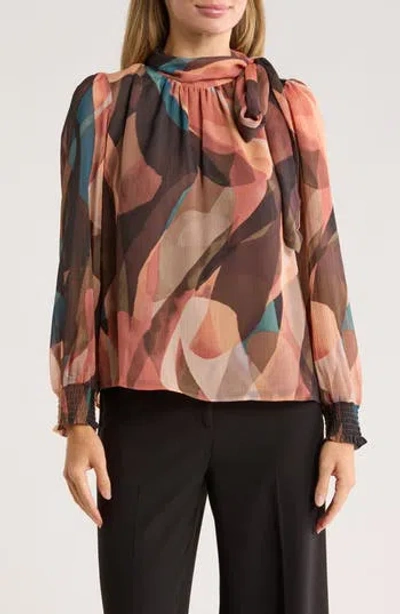Dr2 By Daniel Rainn Tie Neck Top In Multi