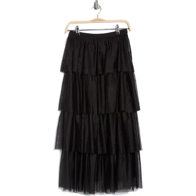 Dr2 By Daniel Rainn Tiered Tulle Skirt In Black