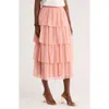Dr2 By Daniel Rainn Tiered Tulle Skirt In Pink