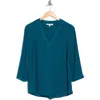 Dr2 By Daniel Rainn V-neck Roll Sleeve Top