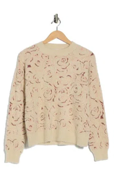 Dr2 By Daniel Rainn Yummy Eyelash Crewneck Sweater In Brown