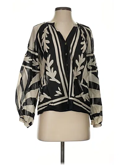 Pre-owned Dr2 Long Sleeve Blouse In Black