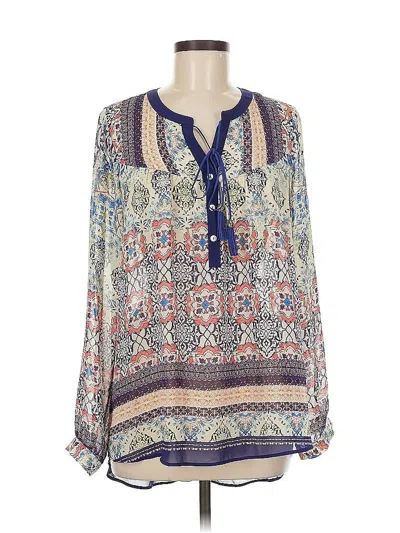 Pre-owned Dr2 Long Sleeve Blouse In Blue