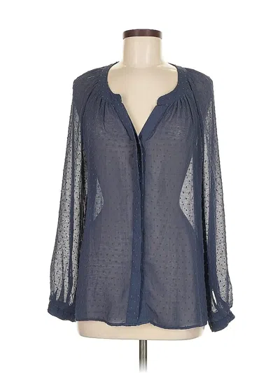 Pre-owned Dr2 Long Sleeve Blouse In Blue