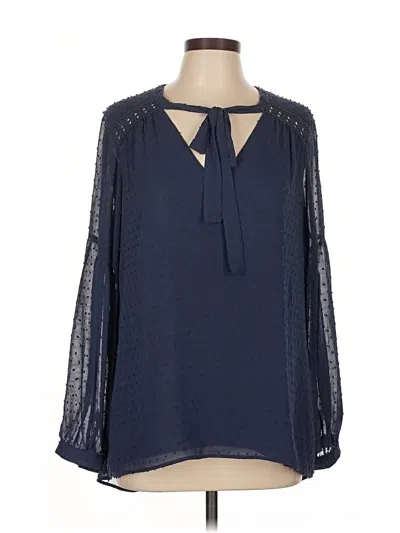 Pre-owned Dr2 Long Sleeve Blouse In Blue