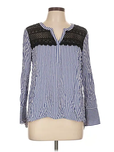 Pre-owned Dr2 Long Sleeve Blouse In Blue