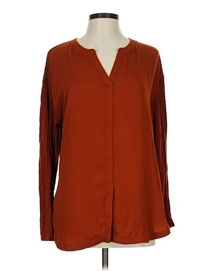 Pre-owned Dr2 Long Sleeve Blouse In Brown