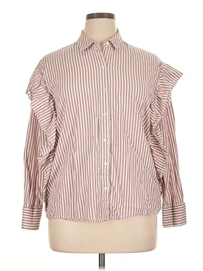 Pre-owned Dr2 Long Sleeve Blouse In Brown