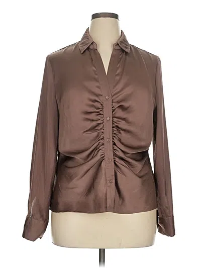 Pre-owned Dr2 Long Sleeve Blouse In Brown