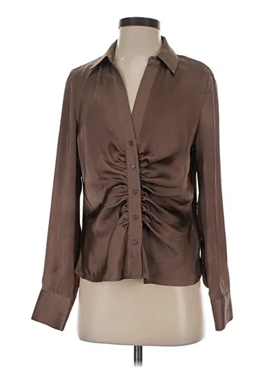 Pre-owned Dr2 Long Sleeve Blouse In Brown