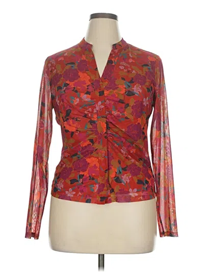 Pre-owned Dr2 Long Sleeve Blouse In Brown