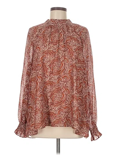 Pre-owned Dr2 Long Sleeve Blouse In Brown