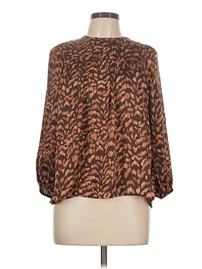 Pre-owned Dr2 Long Sleeve Blouse In Brown