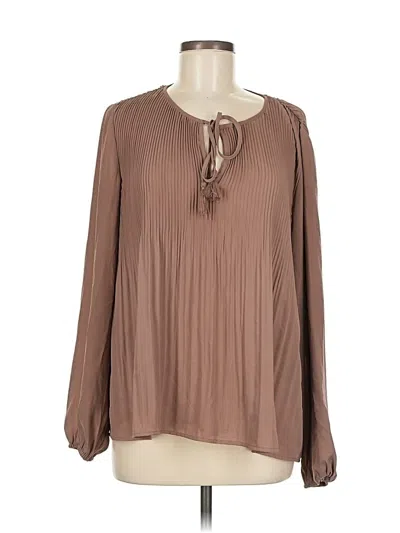 Pre-owned Dr2 Long Sleeve Blouse In Brown
